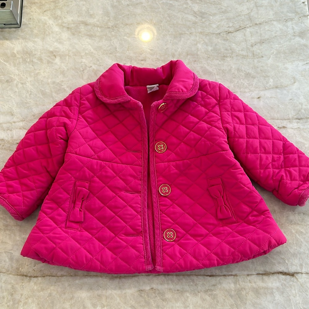 LittleMe pink bow coat